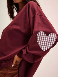 Heart Patch Long Sleeve Sweatshirt Thumbnail 3