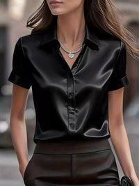 Satin Short-Sleeve Shirt Thumbnail 4