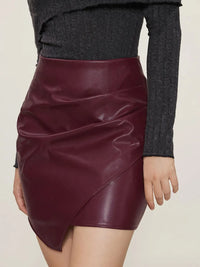 Ruched Mini Skirt with Zipper Thumbnail 9