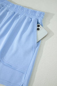 Casual Polo Collar Sleeveless Top and Shorts Set Thumbnail 9