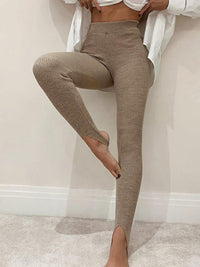 Ribbed Mid Waist Leggings Thumbnail 1