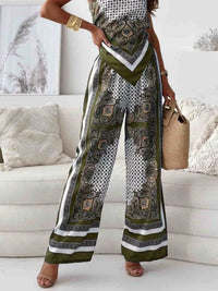 Printed Cami and Wide Leg Pants Set Thumbnail 9