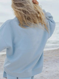 Relaxed Fit Round Neck Sweatshirt and Shorts Set Thumbnail 11