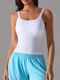 Scoop Neck Active Tank with Detachable Chest Pads Thumbnail 2