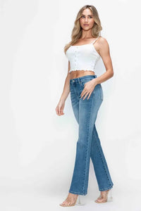 bytos Full Size Cat's Whiskers Mid Rise Bootcut Jeans Thumbnail 8