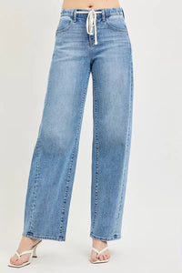 RISEN Relaxed Fit Drawstring Waist Jeans Thumbnail 1
