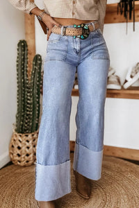 Turn-up Cuffs Loose Jeans Thumbnail 1
