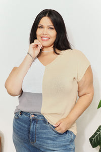 Color Block V-Neck Knit Top Thumbnail 6