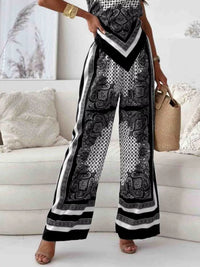 Printed Cami and Wide Leg Pants Set Thumbnail 16