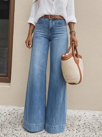 High-Waisted Wide Leg Stretch Jeans Thumbnail 2