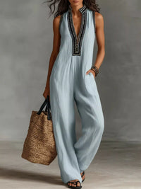Full Size Sleeveless Wide-Leg Jumpsuit Plus SIze Thumbnail 6