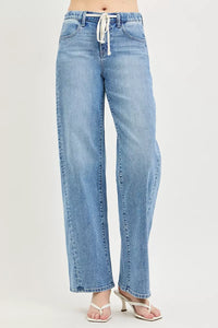 RISEN Relaxed Fit Drawstring Waist Jeans Thumbnail 2