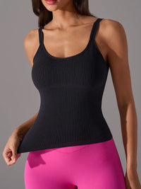 Scoop Neck Active Tank with Detachable Chest Pads Thumbnail 6
