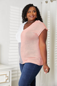 Color Block V-Neck Knit Top Thumbnail 18