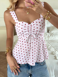 Polka Dot Ruched Cami Thumbnail 1