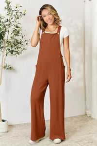 Double Take Full Size Wide Strap Overall with Pockets Thumbnail 16