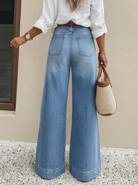 High-Waisted Wide Leg Stretch Jeans Thumbnail 5