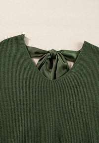 Tied Back V-Neck Long Sleeve Sweater Thumbnail 4
