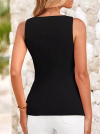 Square Neck Button-Up Vest Thumbnail 15