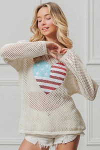 BiBi Sequin American Flag Heart Knit Up Thumbnail 8