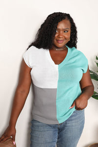 Color Block V-Neck Knit Top Thumbnail 27