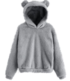 Fluffy Rabbit-Ear Hooded Top WE4U