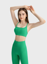 Millennia Crisscross Back Scoop Neck Active Cami with Detachable Chest Pads Thumbnail 7
