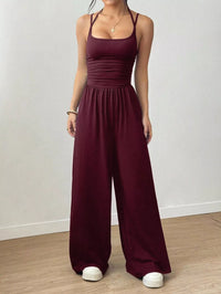 Spaghetti Strap Wide Leg Jumpsuit Thumbnail 5