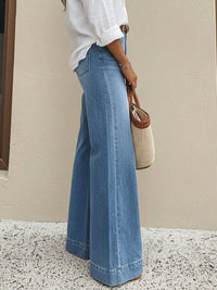 High-Waisted Wide Leg Stretch Jeans Thumbnail 3