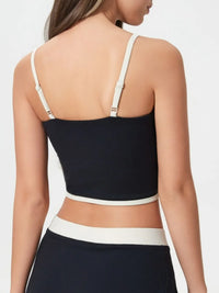 Millennia Contrast Trim Square Neck Active Cami with Detachable Chest Pads Thumbnail 8