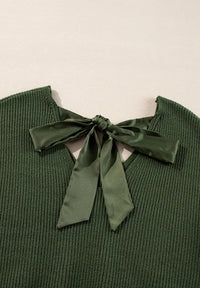Tied Back V-Neck Long Sleeve Sweater Thumbnail 5