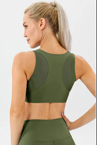 Round Neck Wide Strap Active Bra Thumbnail 12