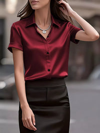 Satin Short-Sleeve Shirt Thumbnail 2