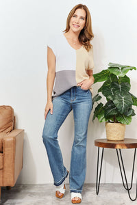 Color Block V-Neck Knit Top Thumbnail 11