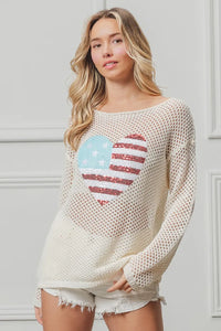 BiBi Sequin American Flag Heart Knit Up Thumbnail 9
