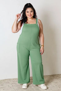 Double Take Full Size Wide Strap Overall with Pockets Thumbnail 4