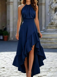 Ruffled High-Low Sleeveless Maxi Dress Thumbnail 16