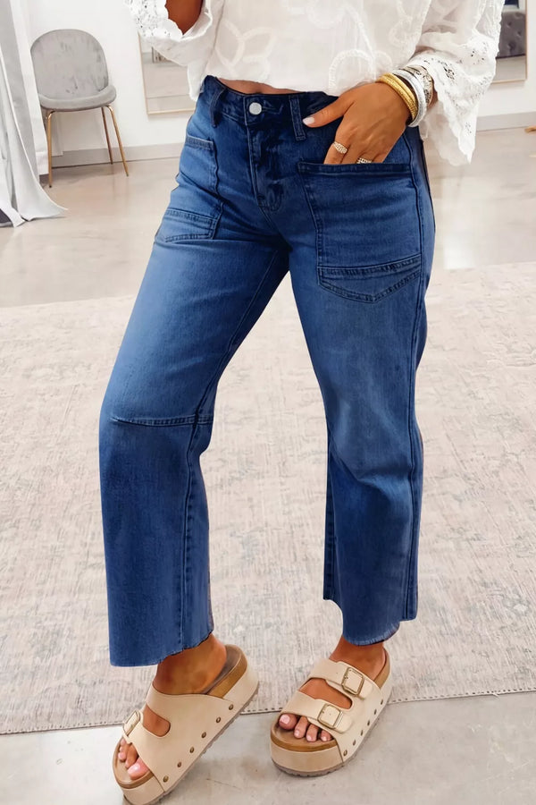 High Waist Straight Leg Jeans - Women's Clothing & Dresses USA