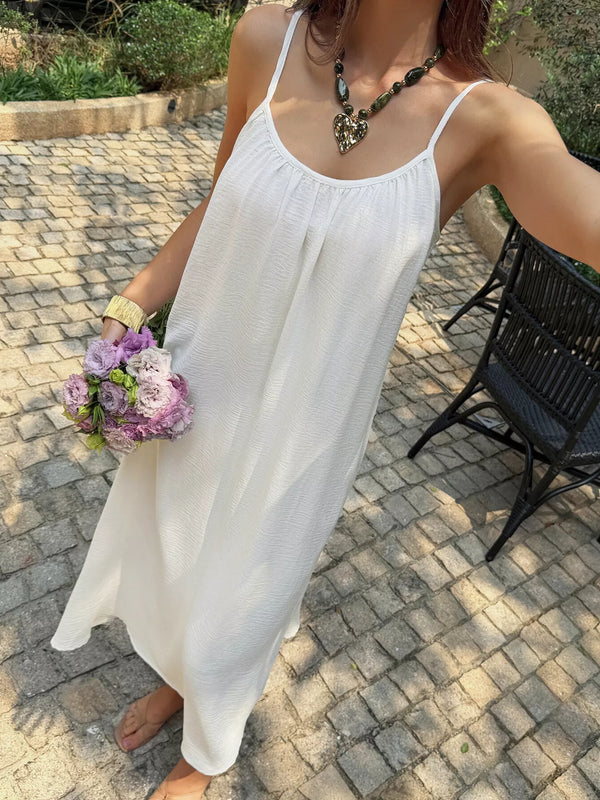 Flowy Spaghetti Strap Midi Dress - Alternate View - WE4U Fashion USA