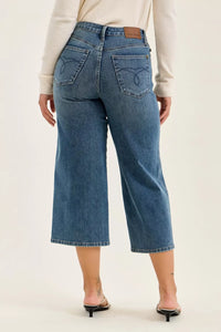 Judy Blue High Waist "Dottie" Wide Crop Md Quarry Fade Jeans Thumbnail 5