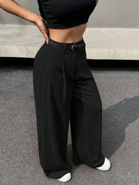 High-Waist Wide-Leg Draped Trousers Thumbnail 2