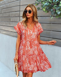 Floral Chiffon Butterfly-Sleeve Midi Dress Thumbnail 8