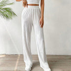 Striped High-Waist Straight Office Pants WE4U