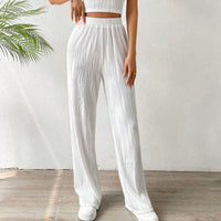 Striped High-Waist Straight Office Pants Thumbnail 3