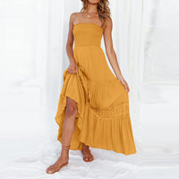 Strapless Lace Ruffle Tiered Maxi Dress Thumbnail 1
