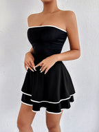 Elegant Summer Stripe Strapless A-Line Dress WE4U