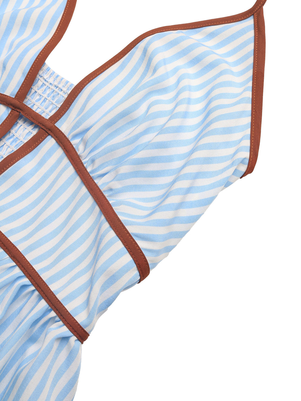 Summer V neck Striped Holiday Dress Elegant Backless Sleeveless Halter Maxi Dress Women