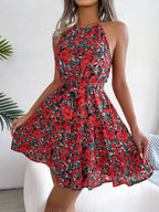 Floral Chiffon Belted Swing Dress WE4U