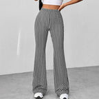 Retro Houndstooth High-Waist Bootcut Trousers WE4U