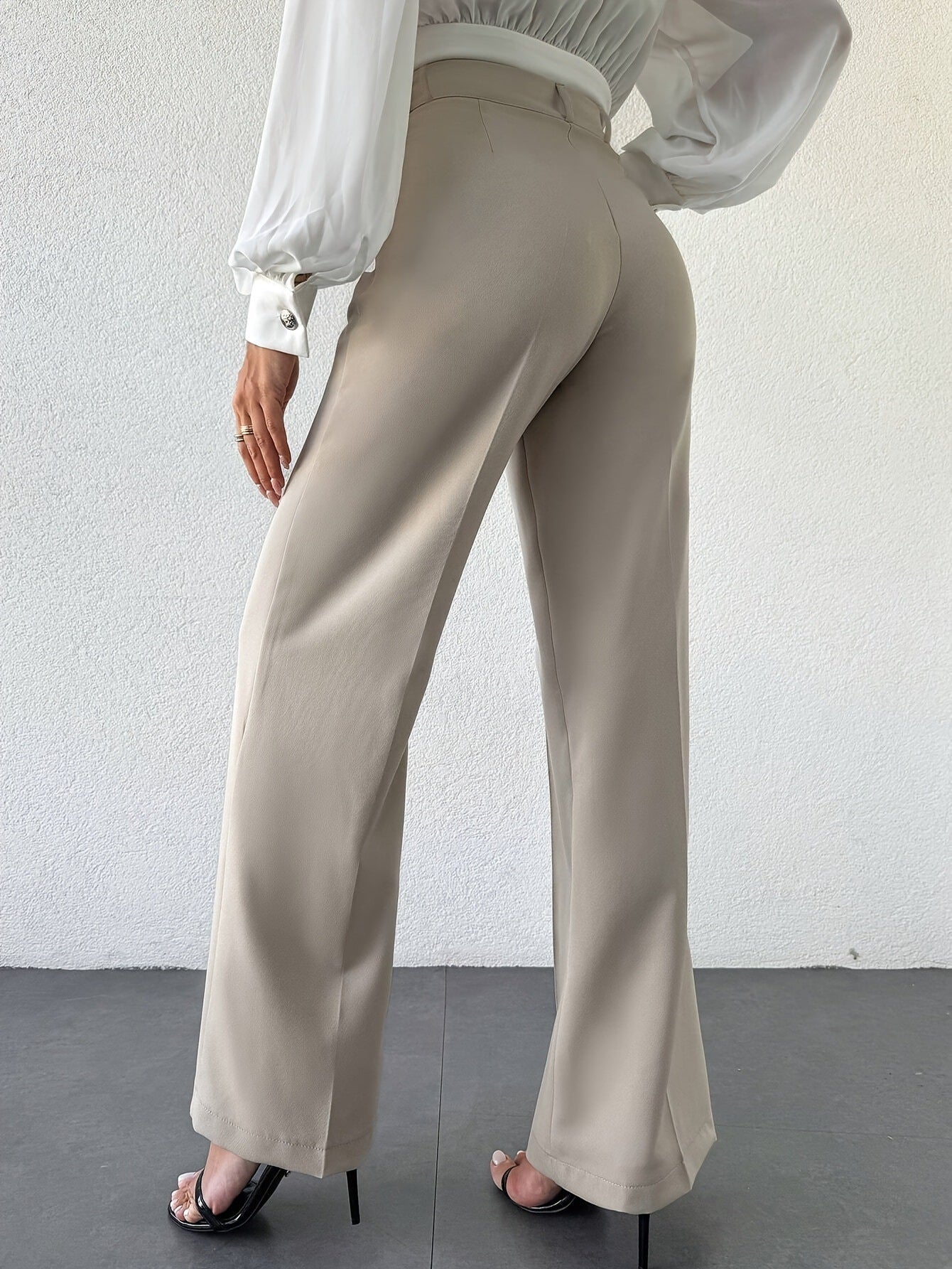 High-Waist Straight French Office Trousers WE4U